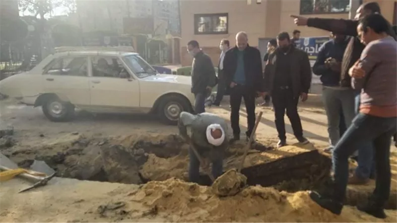 انفجار خط غاز بالمنصورة واصابه احد المواطنين