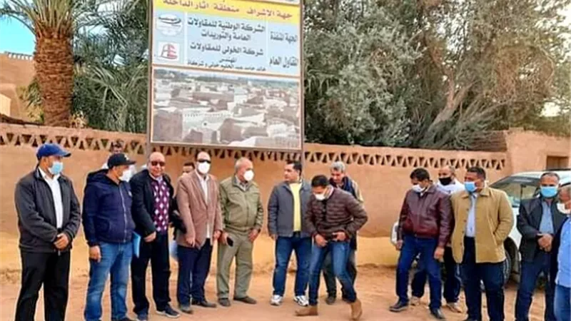 وفد الآثار والإسكان والوطنية لمتابعة أعمال تطوير بلاط الإسلامية