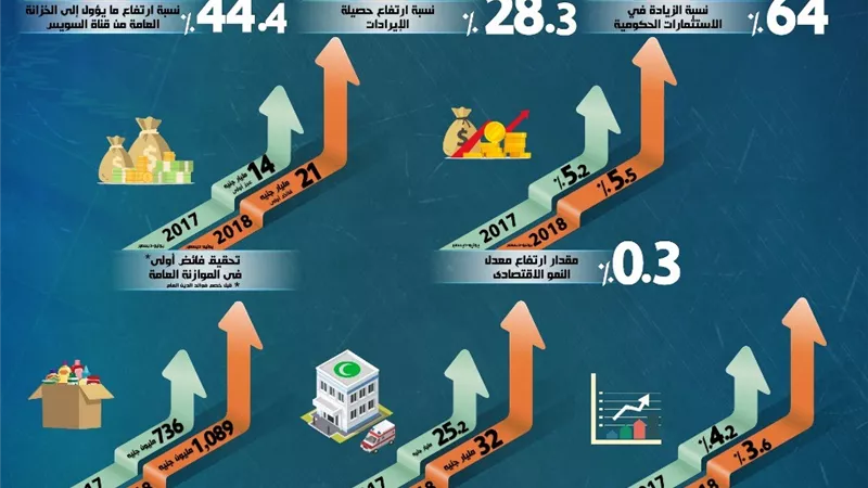 بالإنفوجراف.. الاستثمارات الحكومية زادت بنسبة 64% لتصل إلى 55.7 مليار جنيه