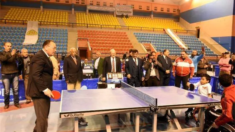 غراب يشهد فعاليات بطولة أفضل ثماني فرق لأبطال تنس الطاولة