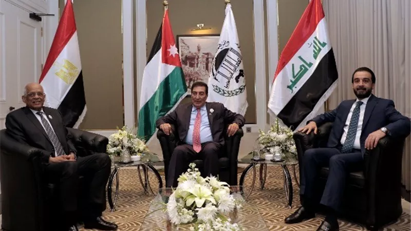 على عبدالعال يجري مباحثات مع رئيسي مجلسى النواب الأردني والعراقي