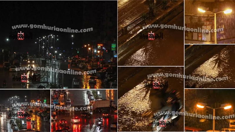 أمطار رعدية غزيرة وانهيار أجزاء من عقار منذ قليل بالثغر