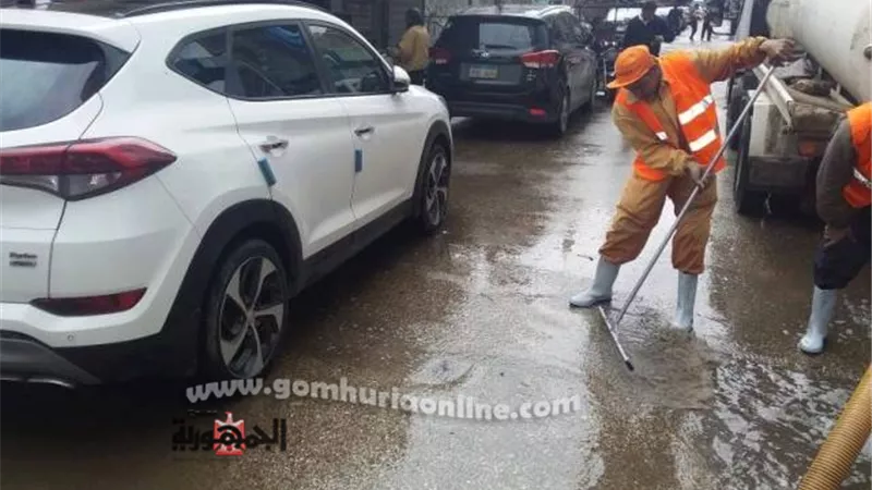 بالصور.. استنفار في الإسماعيلية لرفع مياه الأمطار