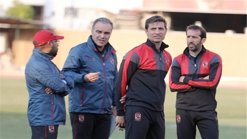 لاسارتى فى مؤتمر صحفى للقاء الاهلى وفيتا كلوب الكونغولى