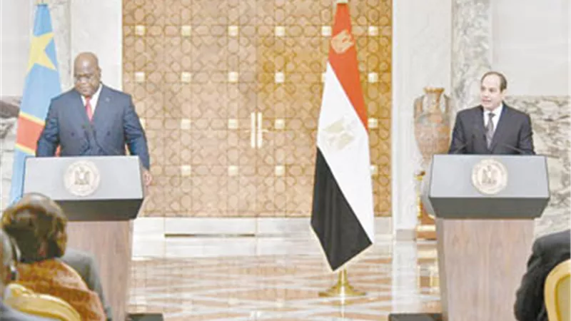 السيسي وتشيسيكيدي بحثا تعزيز العلاقات الثنائية ومستجدات سد النهضة