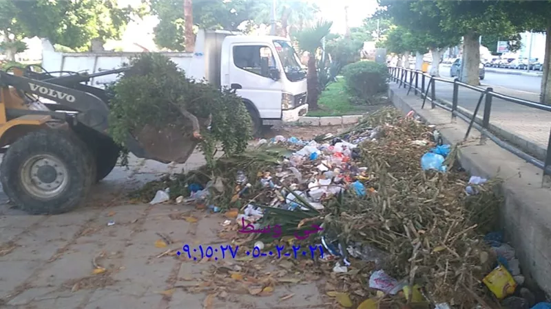 رفع 15 طن مخلفات بوسط الاسكندرية