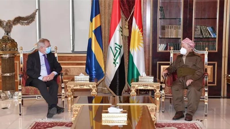 بارزاني يستقبل السفير السويدي لدى العراق