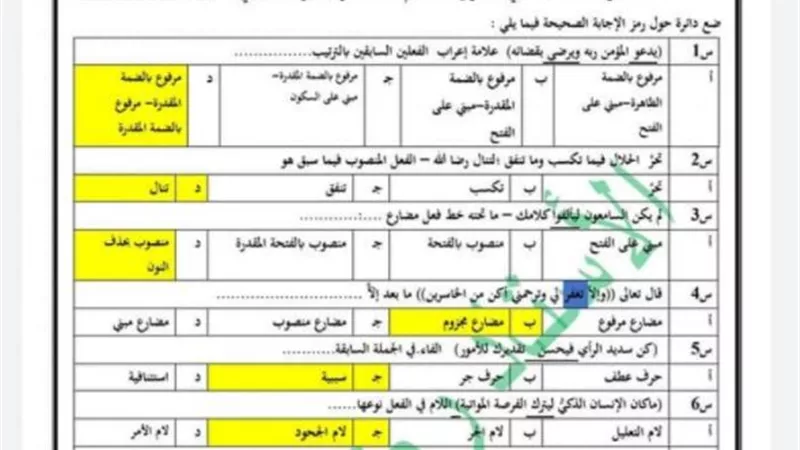 137 سؤالا فى اللغة العربية للصف الثانى الثانوى لن يخرج منه الامتحان