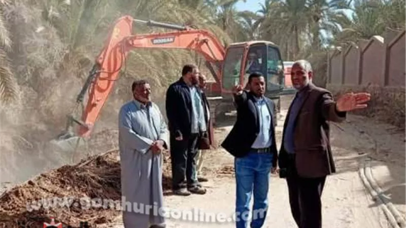 رئيس مركز ومدينة سيوة يتفقد أعمال توسعة طريق جزيرة فطناس