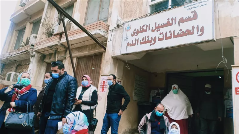 هبوط أرضي بوحدة الغسيل الكلوي بمستشفي السنطه-صور