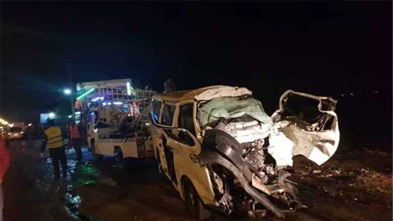 مصرع وإصابة 5 فى حادث تصادم بطريق بني سويف الصحراوي
