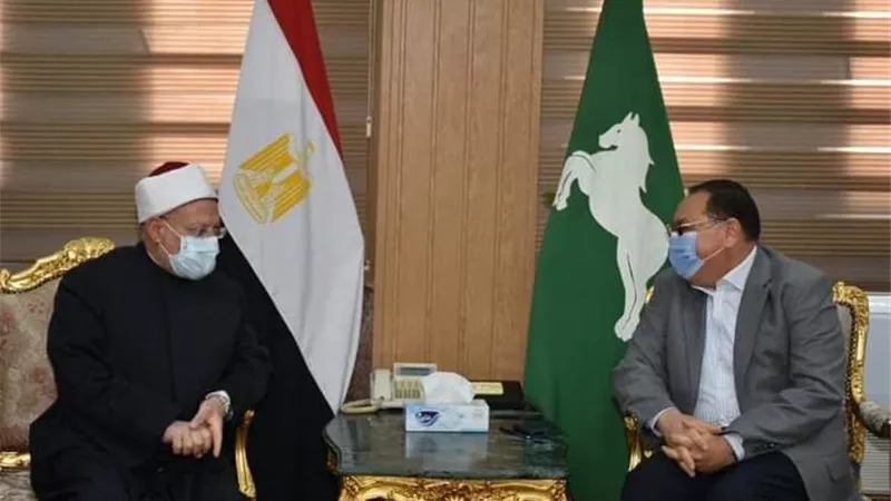 محافظ الشرقية يستقبل مفتي الجمهورية ويهنئه بقرار رئيس الجمهورية بالتجديد