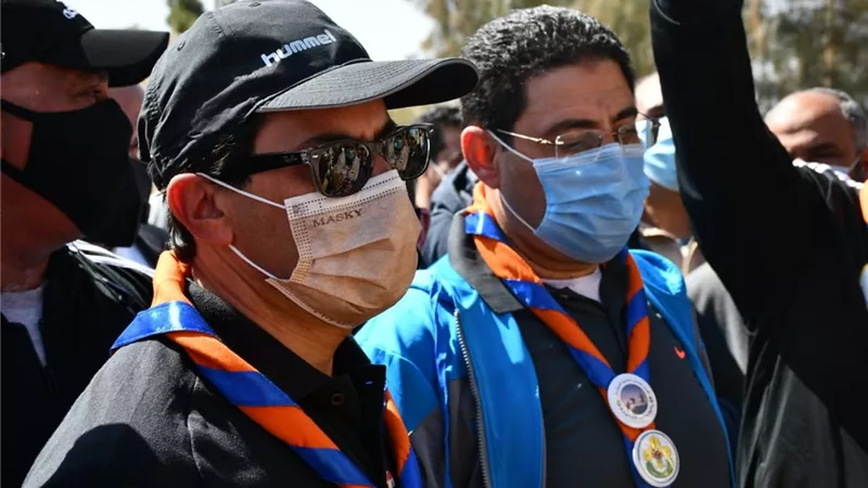 وزيرالرياضة يفتتح ملاعب مركز شباب البويطي..ويشهد عروض الكاراتيه والكشافة