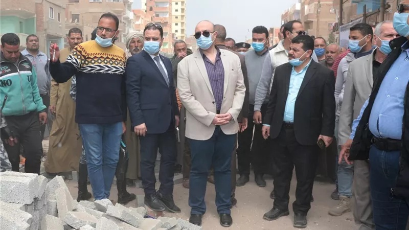 محافظ بني سويف يتفقد تطوير مدخل مدينة الواسطى