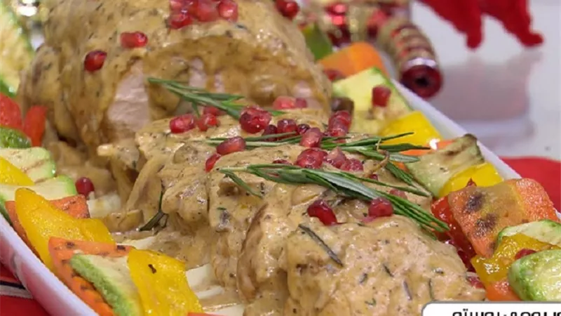 رستو صدر الرومى بالجريبى صوص وخضار مشوى بالفيديو