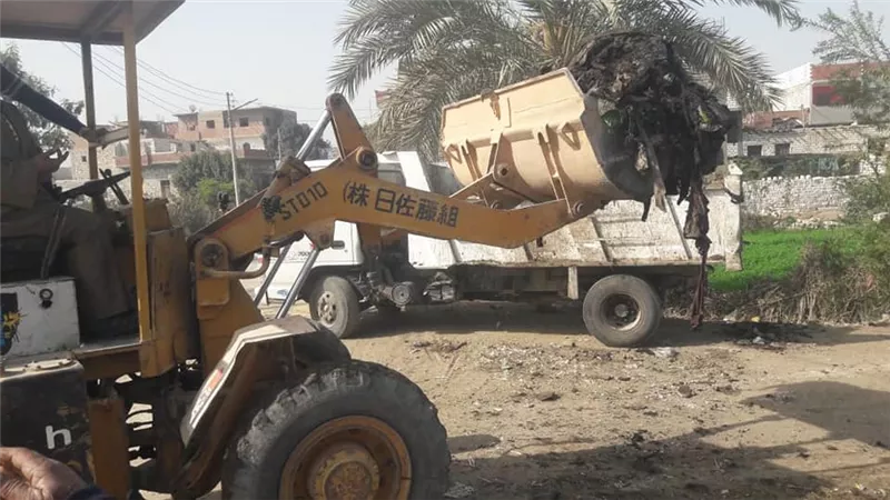 حملات للنظافة ورفع مخلفات الطرق بقرى المنيا