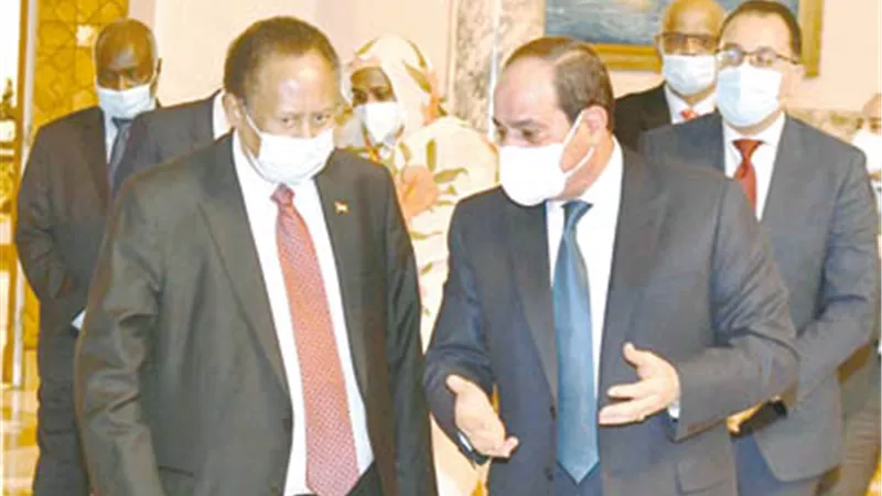 السيسي بحث مع رئيس وزراء السودان تطورات سد النهضة