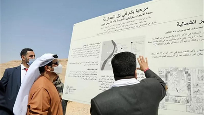 صور| سفير الإمارات بالقاهرة يزور المنطقة الأثرية في تل العمارنة بالمنيا