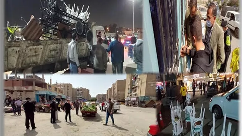 التصدي للاكشاك المخالفة والاشغالات بحى ثالث بالاسماعيلية