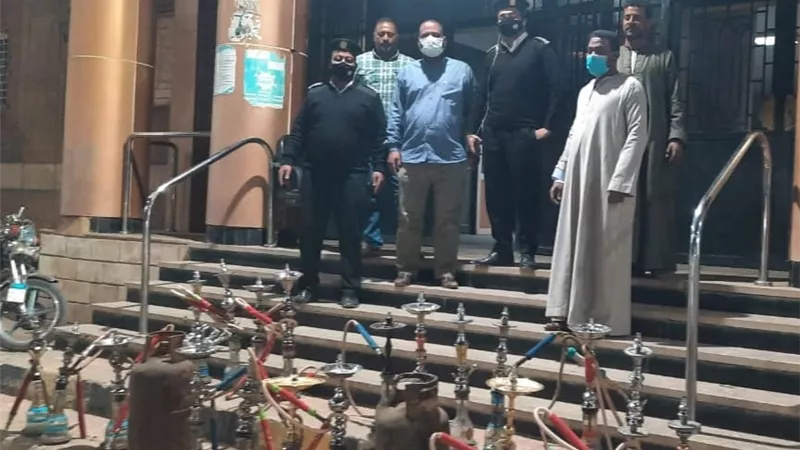 ضبط 27 شيشة وتحرير 42 محضراً في حملة بإسنا جنوب الأقصر
