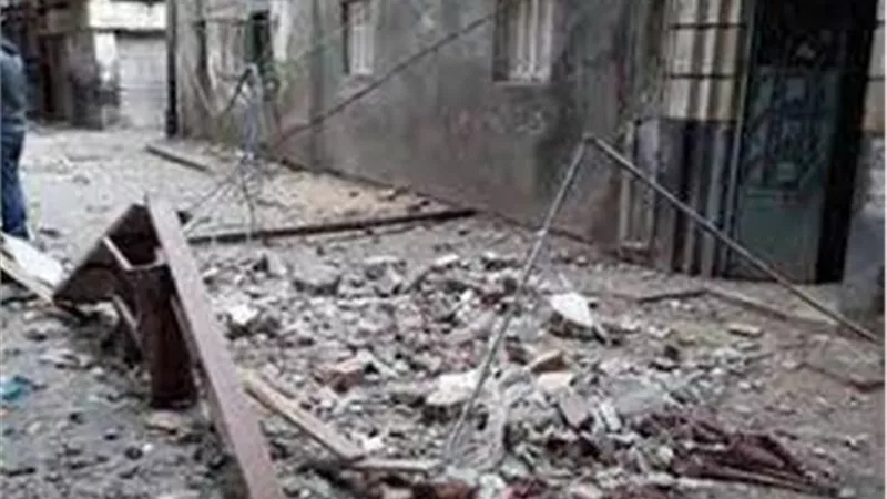 سقوط جزء من عقار بميت غمر بالدقهلية