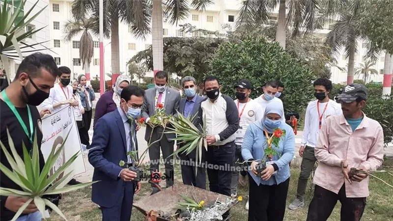 مبادرة تشجير باعلام بنى سويف بمناسبة أعياد الربيع
