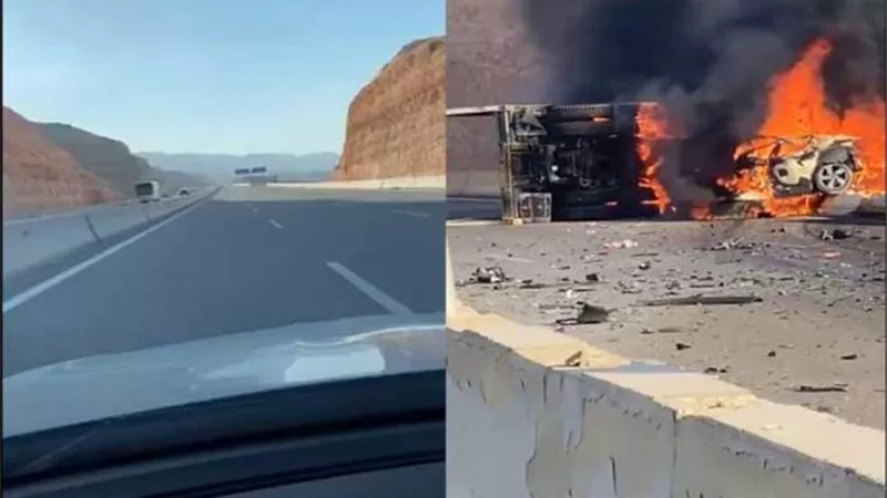 فيديو مروع لحادث سيارة على طريق السخنة.. الفتاة سارت بسرعة جنونية عكس الاتجاه.. فيديو