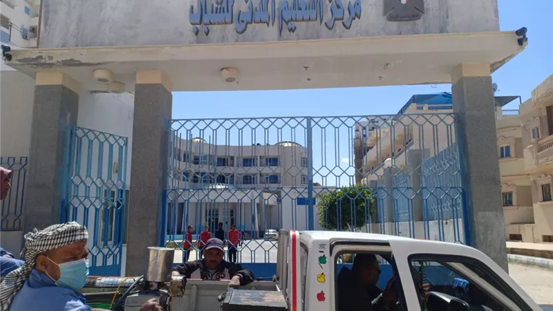 تطهير وتعقيم مركزي مكافحة الادمان والتعليم المدني لمواجهة كورونا بمطروح