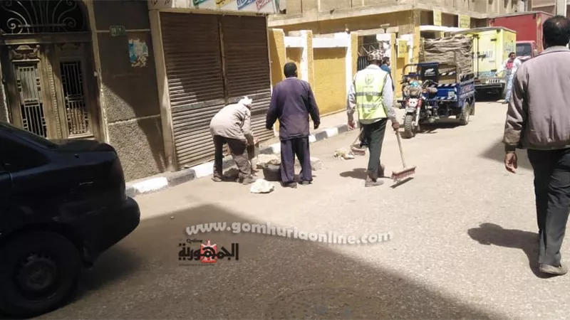 حملات مستمرة للنظافة والتجميل بحي غرب ومركز القوصية بأسيوط
