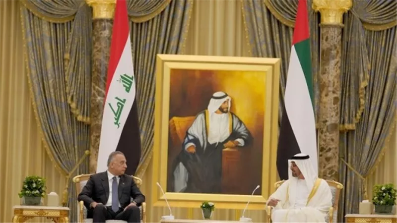 الكاظمى وبن زايد يبحثان دور العراق فى تعزيز الامن والاستقرار بالمنطقة