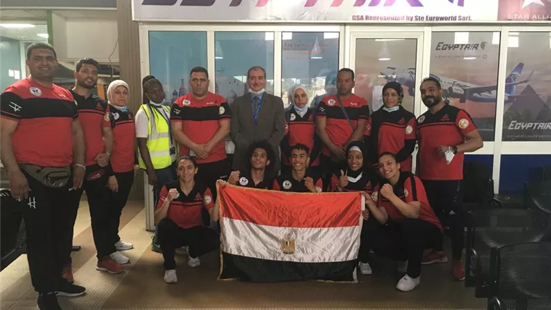 مصر للطيران تستقبل المنتخب المصري للكيك بوكسينج المشارك في بطولة إفريقيا بالكاميرون