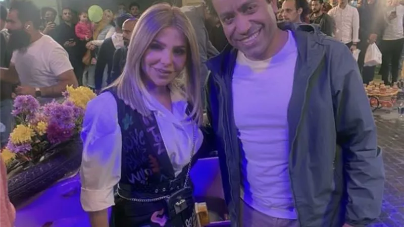رزان مغربى تخطف القلوب برفقة سامح حسين من كواليس برنامجها الجديد