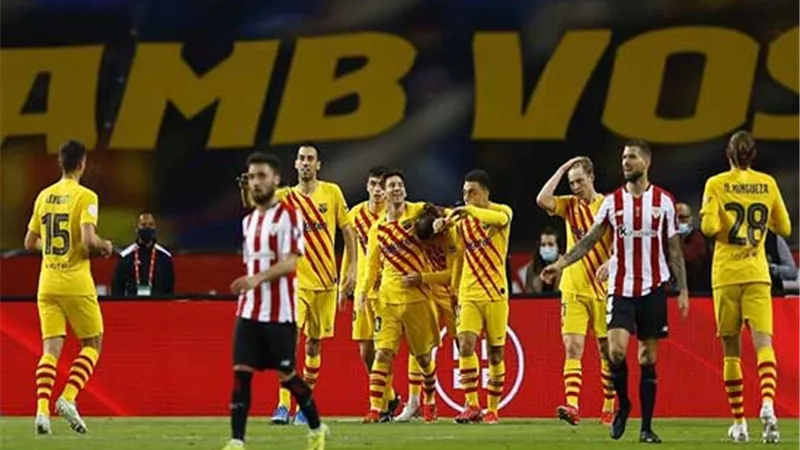 برشلونة يكتسح أتلتيك بيلباو برباعية ويتوج بلقب بطل كأس ملك إسبانيا