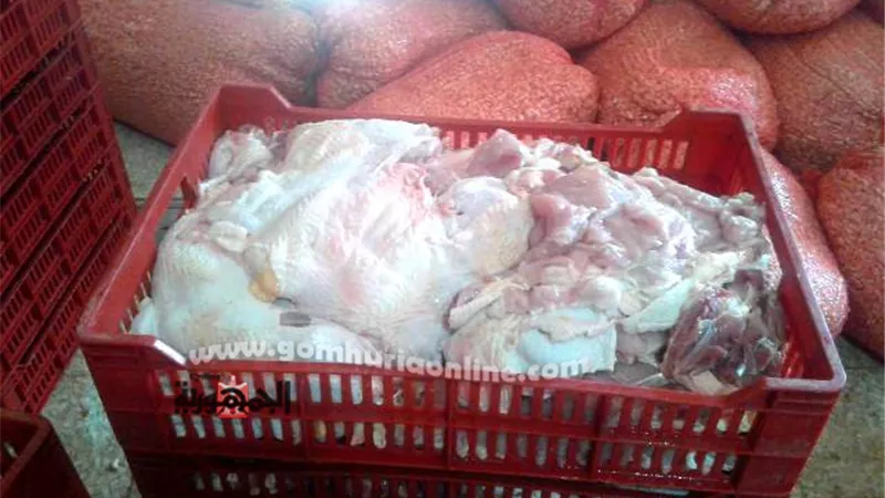 ضبط طن و٣٤٨ كيلو دجاج ولحوم مجهولة المصدر بالشرقية