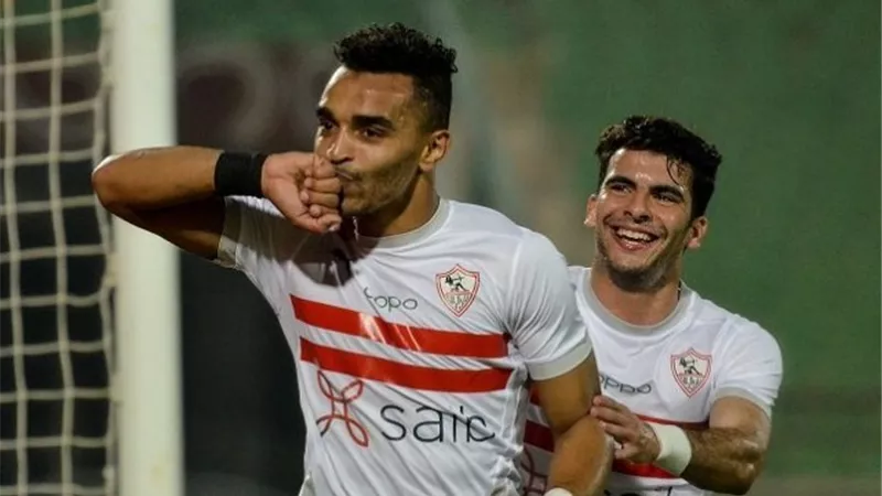 المهاجم المغربي حميد أحداد يهدي الزمالك الهدف الثاني في مرمى البنك الأهلي