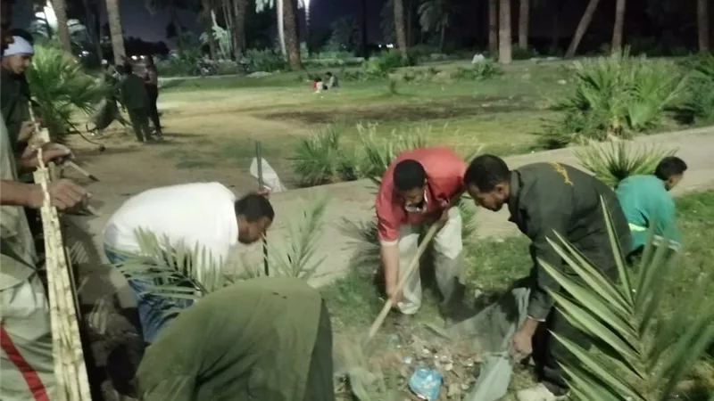 حملة نظافة ورفع مخلفات بشوارع مدينة الأقصر