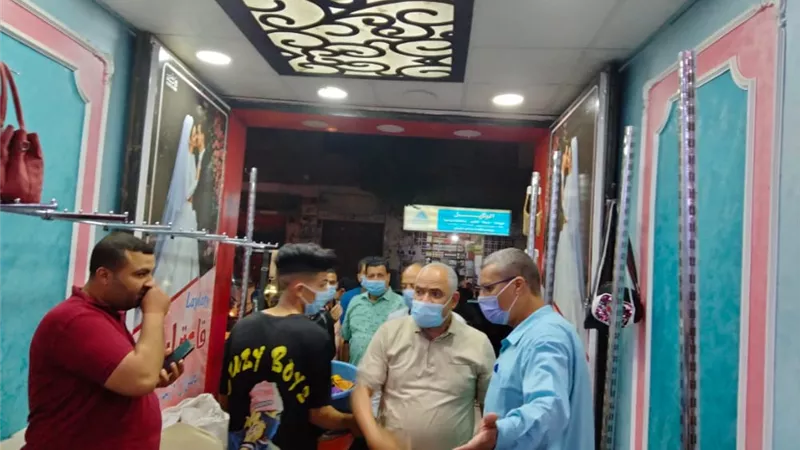غلق وتشميع قاعة أفراح مخالفة وحملة مكبرة علي الكافيهات والمقاهي بالباجور