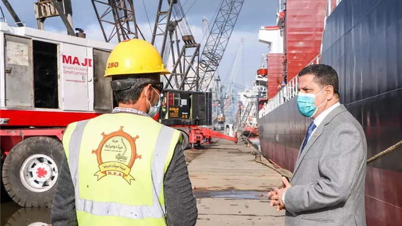 ٦٤ ألف طن بضائع عامة وتصدير ٦١٠ حاوية خضار وفاكهة إلى الخليج وأوروبا والهند إجمالي التداول بميناء دمياط