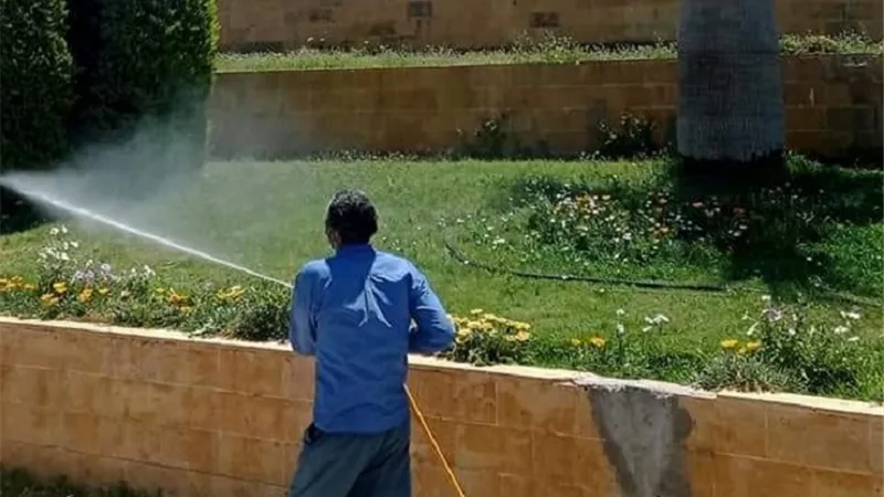 فرق الإدارة العامة للأمراض المتوطنة تكثف عملها برش الحدائق العامة والجناين بكورنيش السويس تزامنآ مع عيد شم النسيم