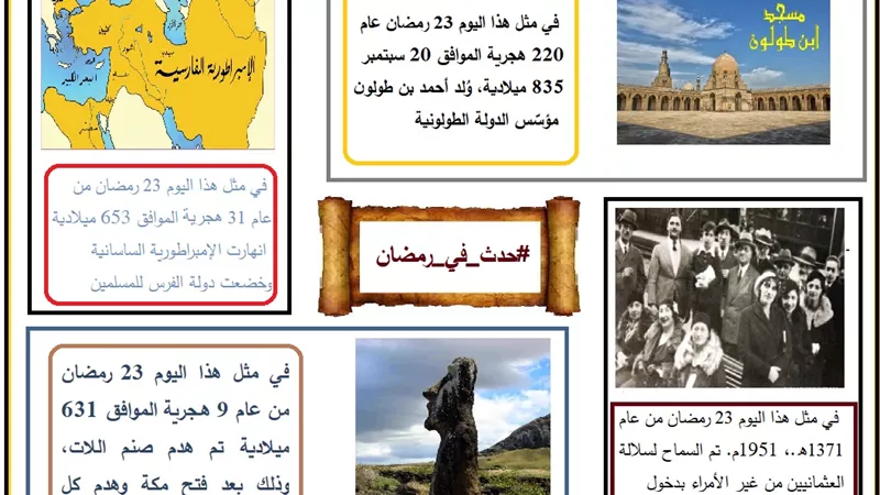 حدث في 23 رمضان هدم صنم اللات.. وسقوط إمبراطورية فارس وميلاد أحمد بن طولون