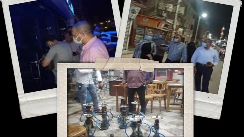 تحرير ٤٤ محضرا لعدم إرتداء الكمامة وإغلاق ٣٦ مقهى وورشة بدمياط