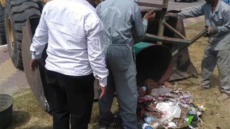 رفع 6 طن مخلفات وقمامه بمدينه جمصه
