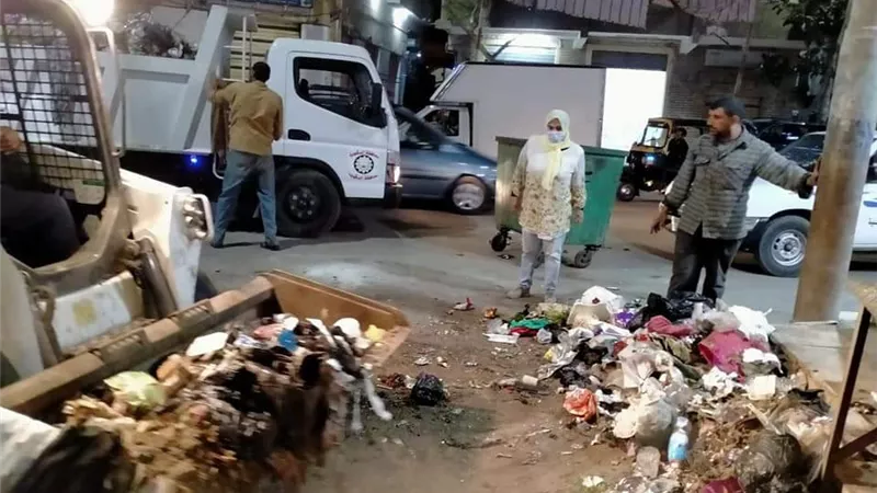 رفع 200 طن مخلفات وقمامه وازاله الاشغالات بمدينه بلقاس