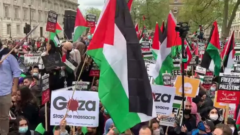 احتجاجات في لندن تضامنا مع الفلسطينيين ودعوات لمحاسبة إسرائيل