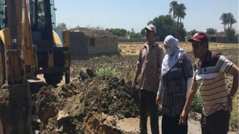 مياه طوخ تواصل اصلاح كسر الخط الرئيسى المغذي لقرية الحصة