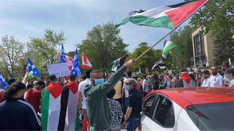اشتباكات خلال احتجاجات متضامنة مع الفلسطينيين في مونتريال الكندية