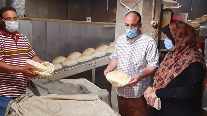 ضبط مخابز ومحلات مخالفة فى حملة تموينية باجا بالدقهلية