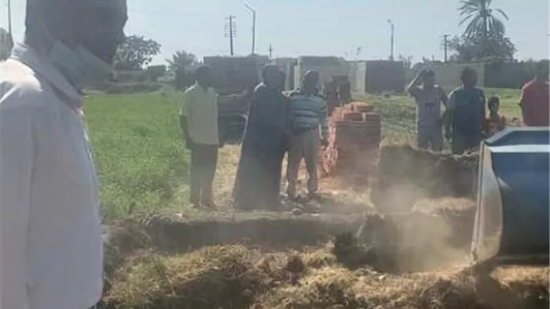 إزالة الإعلانات المخالفة بالباجور والتصدى لمخالفة بناء مقبرة فى بركة السبع