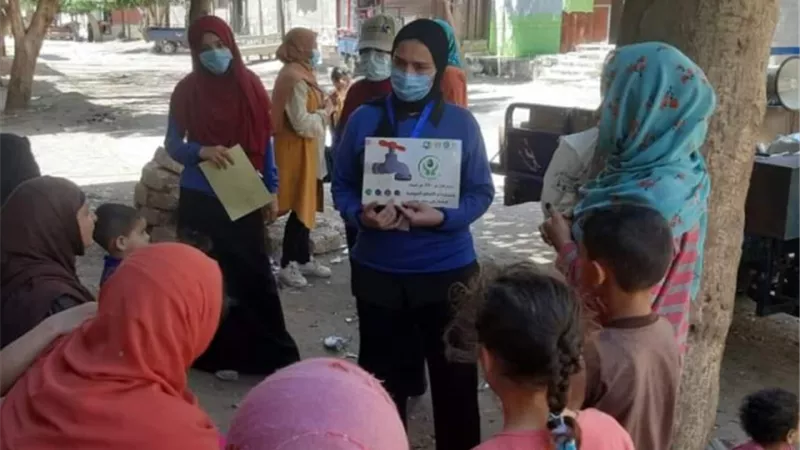 طرق الأبواب للتوعية بترشيد المياه فى قرى حياه كريمه