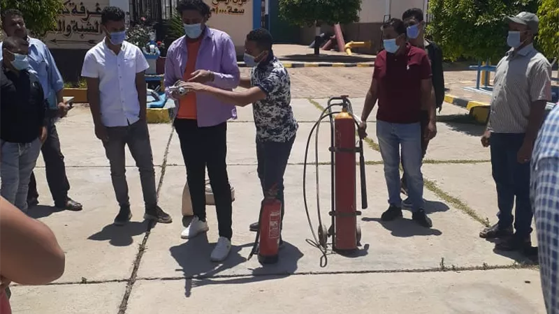 تدريب عن الإسعافات الأولية وكيفية التعامل مع أجهزة الإطفاء بـ «مياه المنوفية».